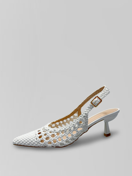 Босоножки Bai Sen МК-11 плетеные на невысоком каблуке с открытой пяткой