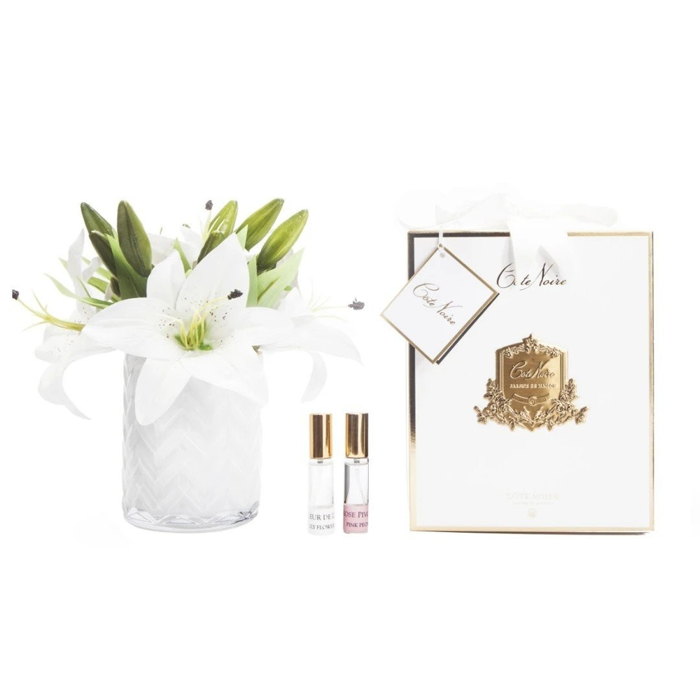 Букет лилий ароматизированный и 2 спрея Cote Noire Herringbone Flower White