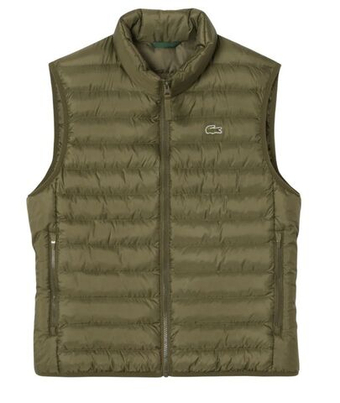 Мужская теннисная жилетка Lacoste Water Repellent Puffed - green khaki