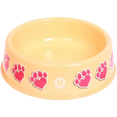 Миска пластиковая «МОЙ БРО - Любимые следы!, цвет бежевый, 21*6,5см (логотип на миске) 700мл