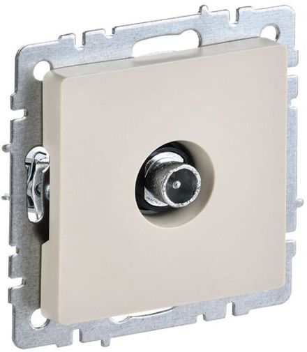 Розетка телевизионная проходная TV СП Brite РТВ10-0-БрКр механизм беж. IEK BR-A10-P-K10