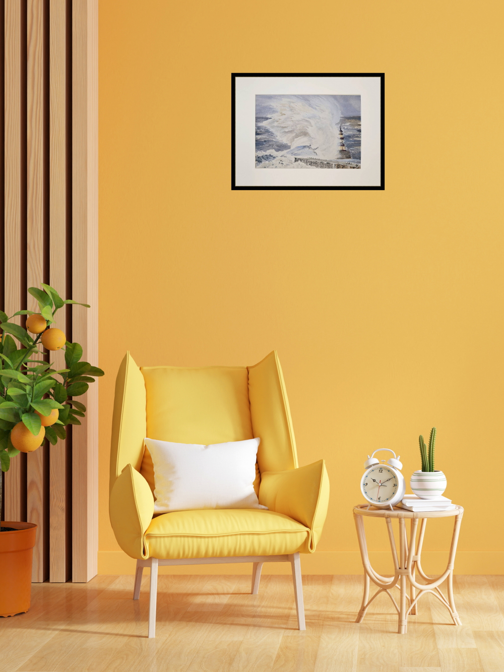 Картина авторская акварельная в паспарту 30х40 см на стену для интерьера "Шторм"