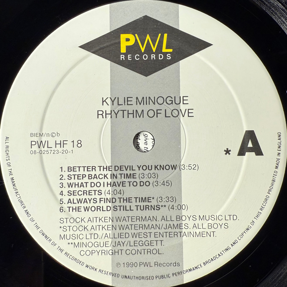 Kylie – Rhythm Of Love (Скандинавия 1990г.)