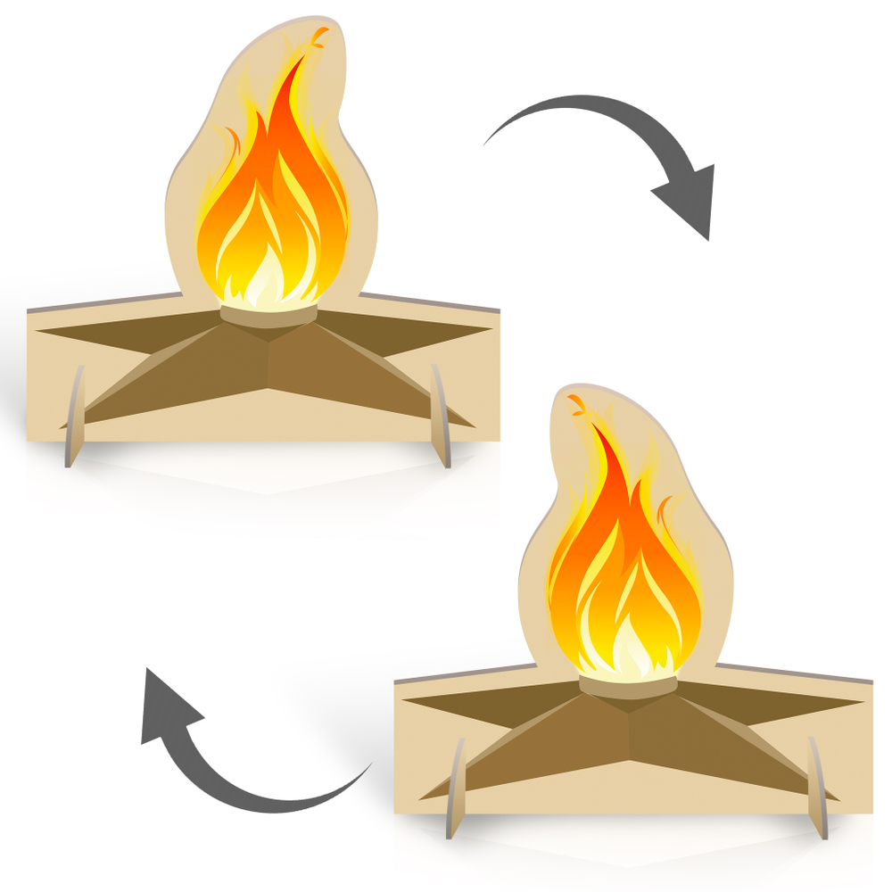 Напольная двусторонняя декорация Вечный огонь 164000893