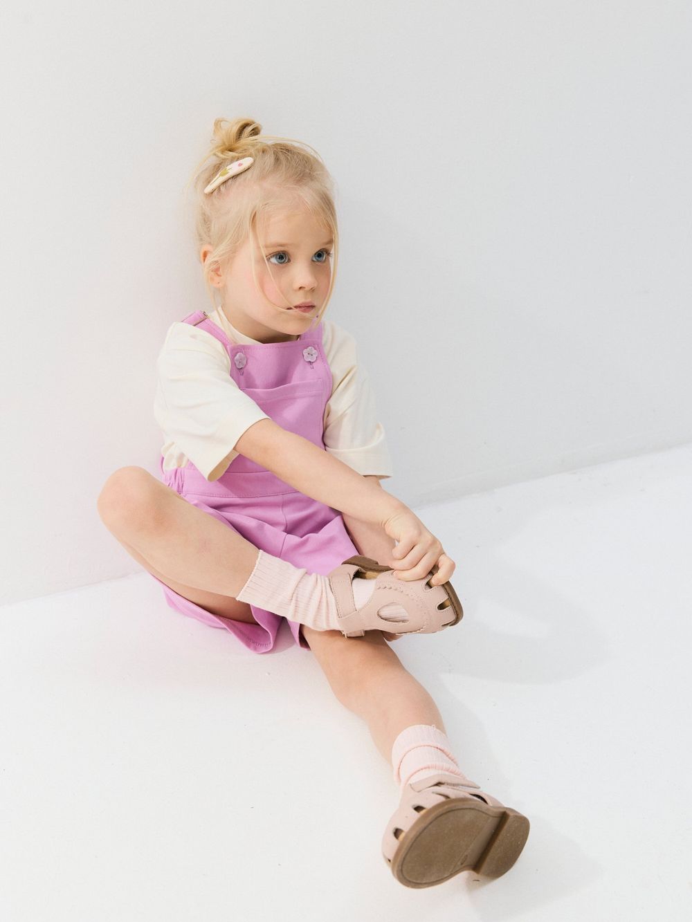 Полукомбинезон из джинскота "Сиреневый крокус"