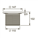 Декоративная решетка TECEdrainpoint S, 150 мм, в пластиковой рамке, с монтажным элементом 3660003