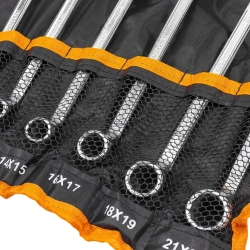 Ключи накидные, отогнутые на 75град., набор 8пр. (6х7, 8х9, 10х11, 12х13, 14х15, 16х17, 18х19, 21х22мм) ISMA ISMA-5088P