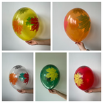 Шар кристалл 14" Лист Кленовый (ассорти: красный, желтый, зеленый, прозрачный).