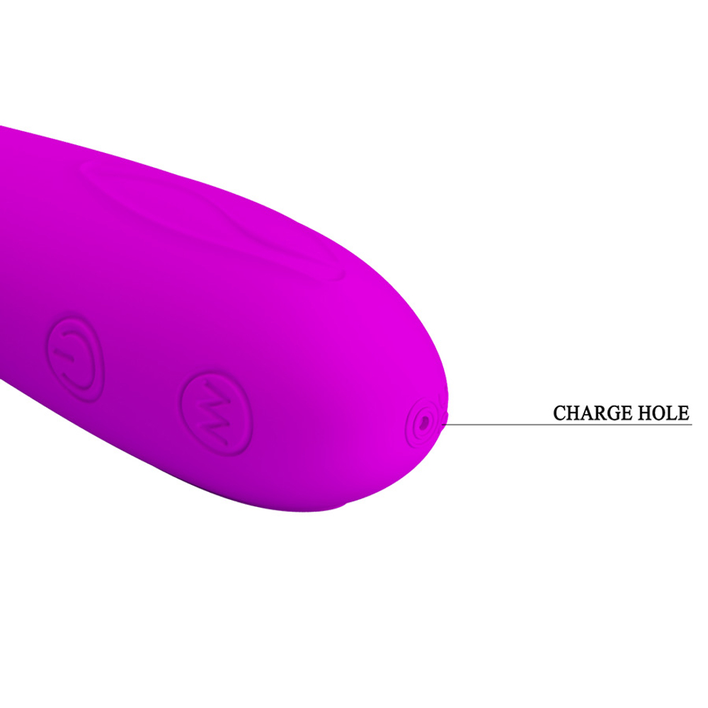 Лиловый изогнутый вибратор 16см для стимуляции точки G Pretty Love Tony G-spot Vibrator Purple BI-014281