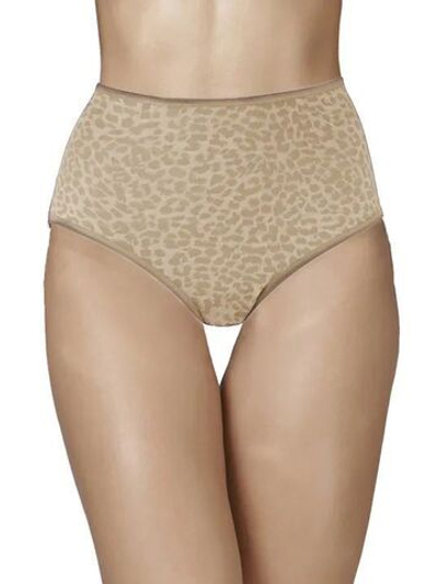 Высокие трусики-слипы из микрофибры с леопардовыми пятнышками (Размер: XXXL) (Цвет: бежевый)