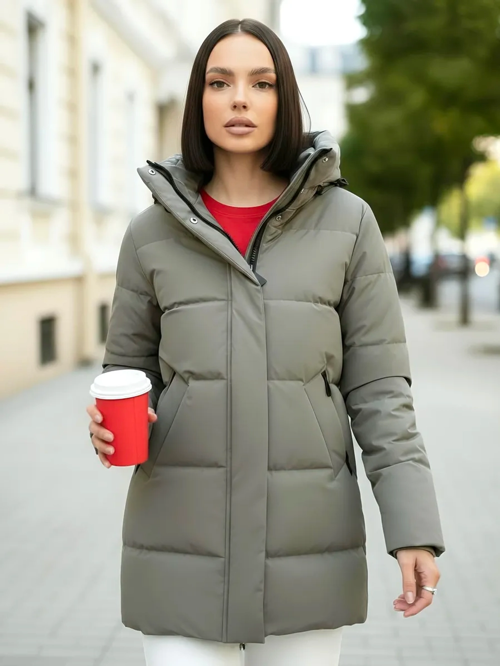 Куртка весенняя удлиненная с капюшоном