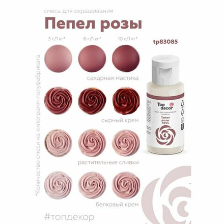 Краситель гелевый топ декор Пепел розы 30гр