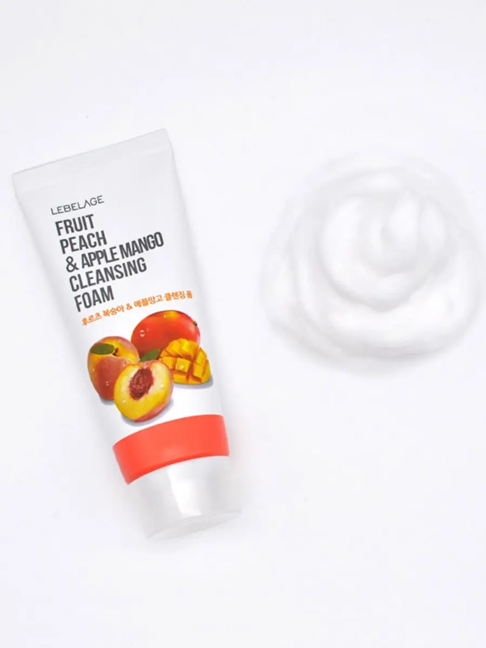 LEBELAGE - ПЕНКА ДЛЯ УМЫВАНИЯ С ЭКСТРАКТАМИ ПЕРСИКА И МАНГО FRUIT PEACH & APPLE MANGO CLEANSING FOAM, 100 ML