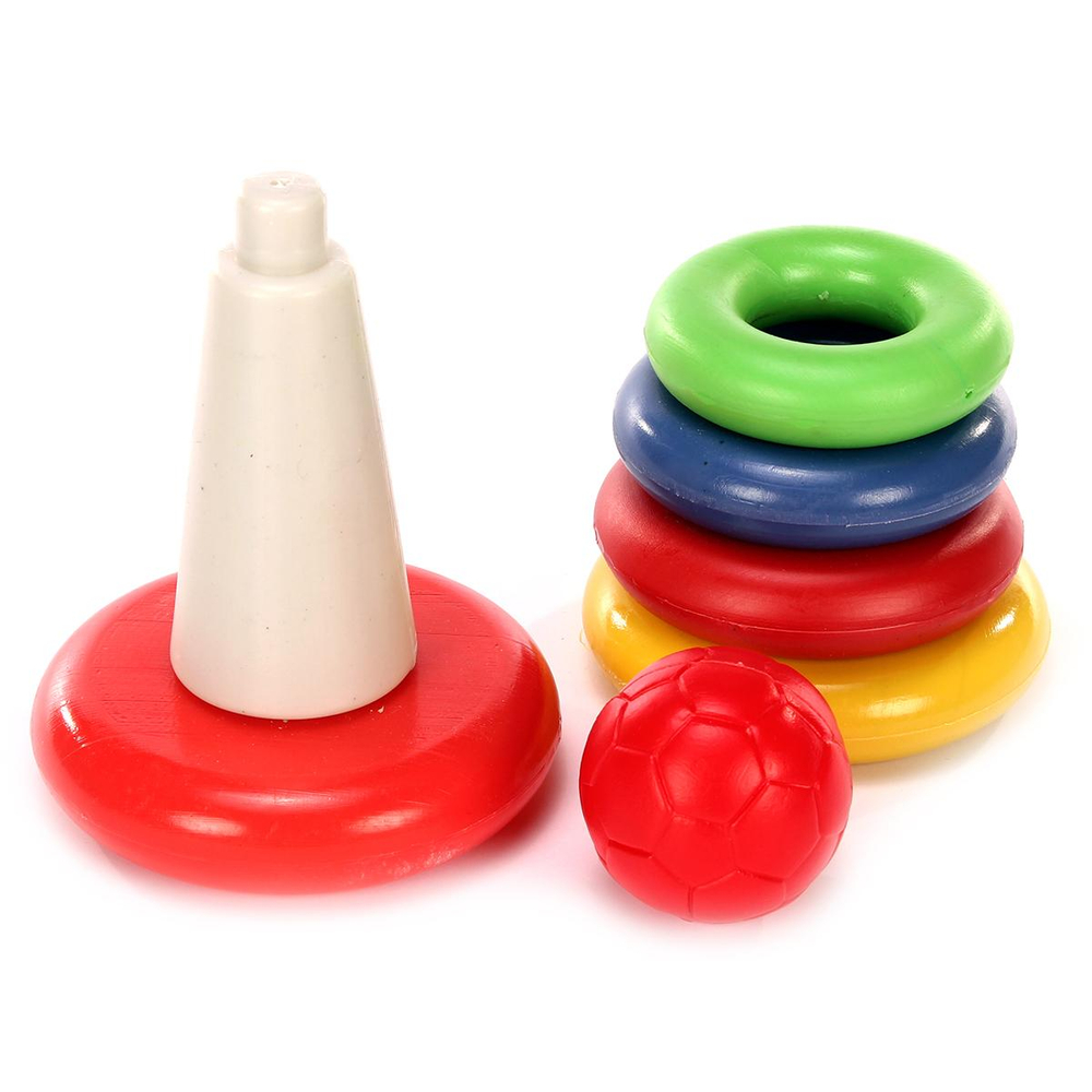 Пластмассовый игрушечный набор "Пирамида" (10*10*20 см), сетка