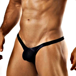 Мужские трусы стринги черные Romeo Rossi RR1039-2