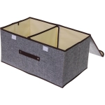 Короб - органайзер складной стеллажный для хранения вещей «ДОМания», цвет серый, два отделения, 50*30*25см (лейбл)