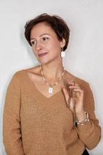 HMG 1328 Колье двойное с прямоугольным перламутром mix арт.2500