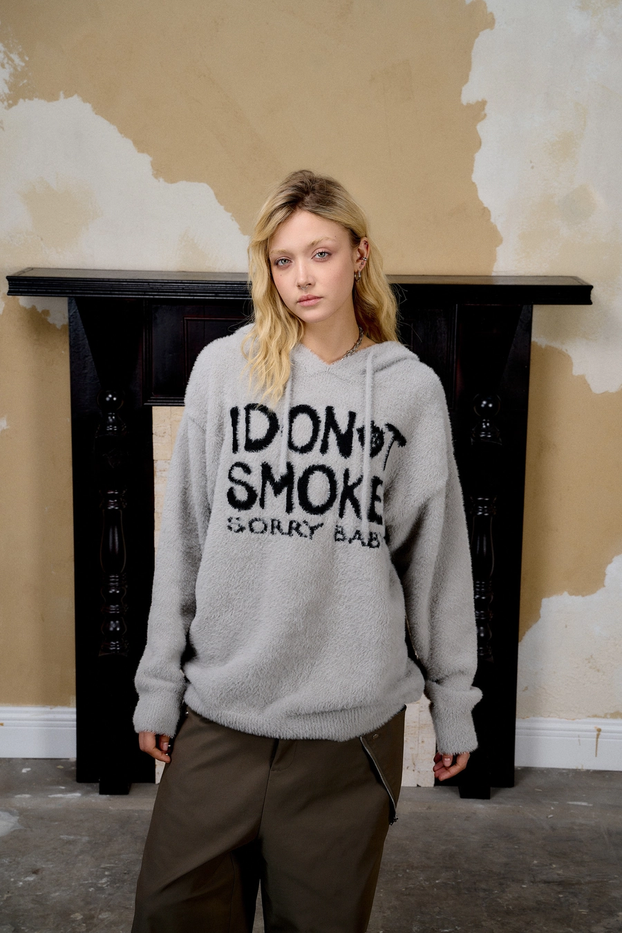 Плюшевое худи DONSMOKE Loose fit Plush Hoodie