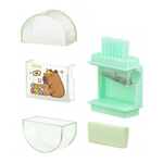 Точилка с ластиком Basir, одинарная, с щёточкой, серия "Капибара", 4 цвета корпуса, 7.8 см