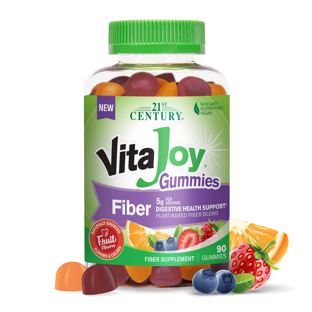 21st Century, VitaJoy®, жевательные таблетки, с клетчаткой, фрукты, 90 жевательных таблеток