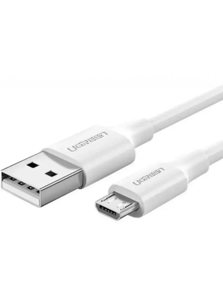 Кабель Ugreen US289 Micro USB Male To USB 2.0 A  Male Cable 2M (White), 60143