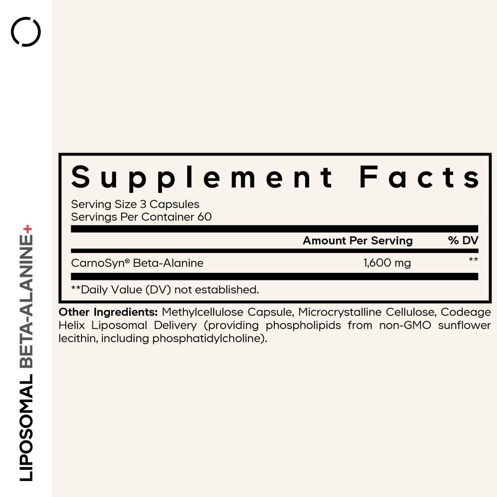 Codeage, Liposomal Beta-Alanine +, Centurion, CarnoSyn, улучшенное усвоение, 180 капсул (533 мг на капсулу)