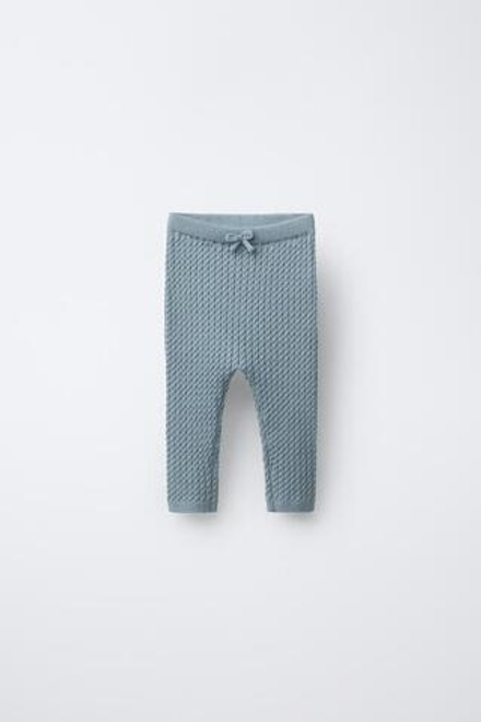 ZARA ЛЕГИНСЫ КРУПНОЙ ВЯЗКИ, ВЫЦВЕТШИЙ СИНИЙ