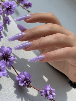 Grattol Gel Opal 09 - Гель лавандовый с блестками, 15мл