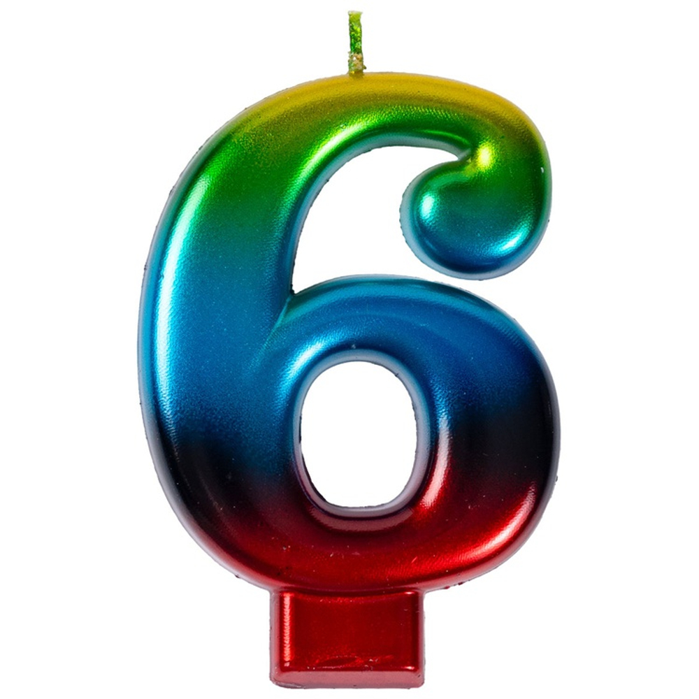 Свечи-цифры Радуга 8 см