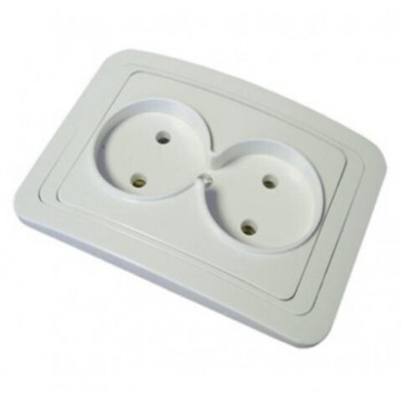 Розетка 2-м СП Валери 16А IP20 бел. Universal