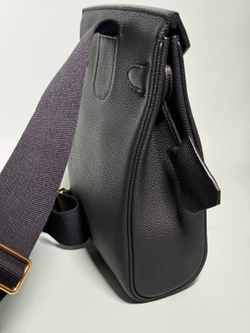 Нагрудная сумка слинг Hermes Kelly (Messenger) чёрная