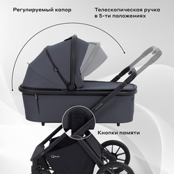 Детская коляска Rant Falcon Neo 3 в 1 с автокреслом Evomax Grey Graphite