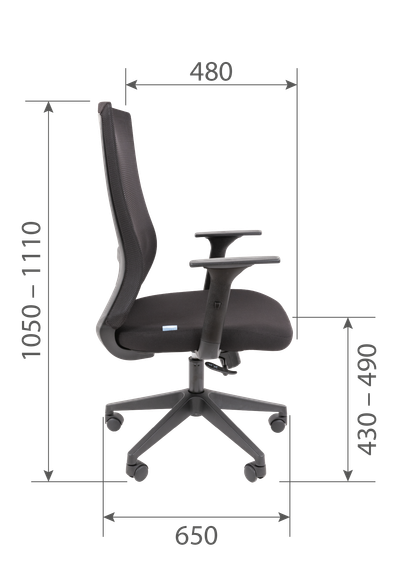 Офисное кресло Chairman 500LT Россия ткань T черный/TW-01 черный Б/П