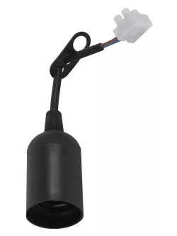 Патрон для лампы Е27 ЭРА с клеммной колодкой, черный, набор 10 штук