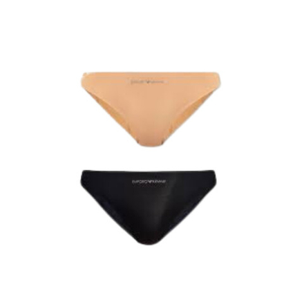 Женские трусы брифы набор из 2 штук (черный, телесный) Emporio Armani 163334_CC284 06220