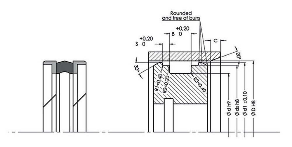 A111 063-053 Поршневое уплотнение 63-53-12,5