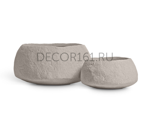 Кашпо TREEZ Effectory Organic Низкая чаша Белый песок д-39 см, в-21 см 41.33-15-23-099-BE-39