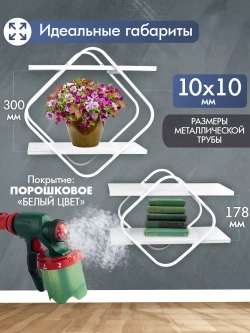 Комплект полок Ромб-2 белый