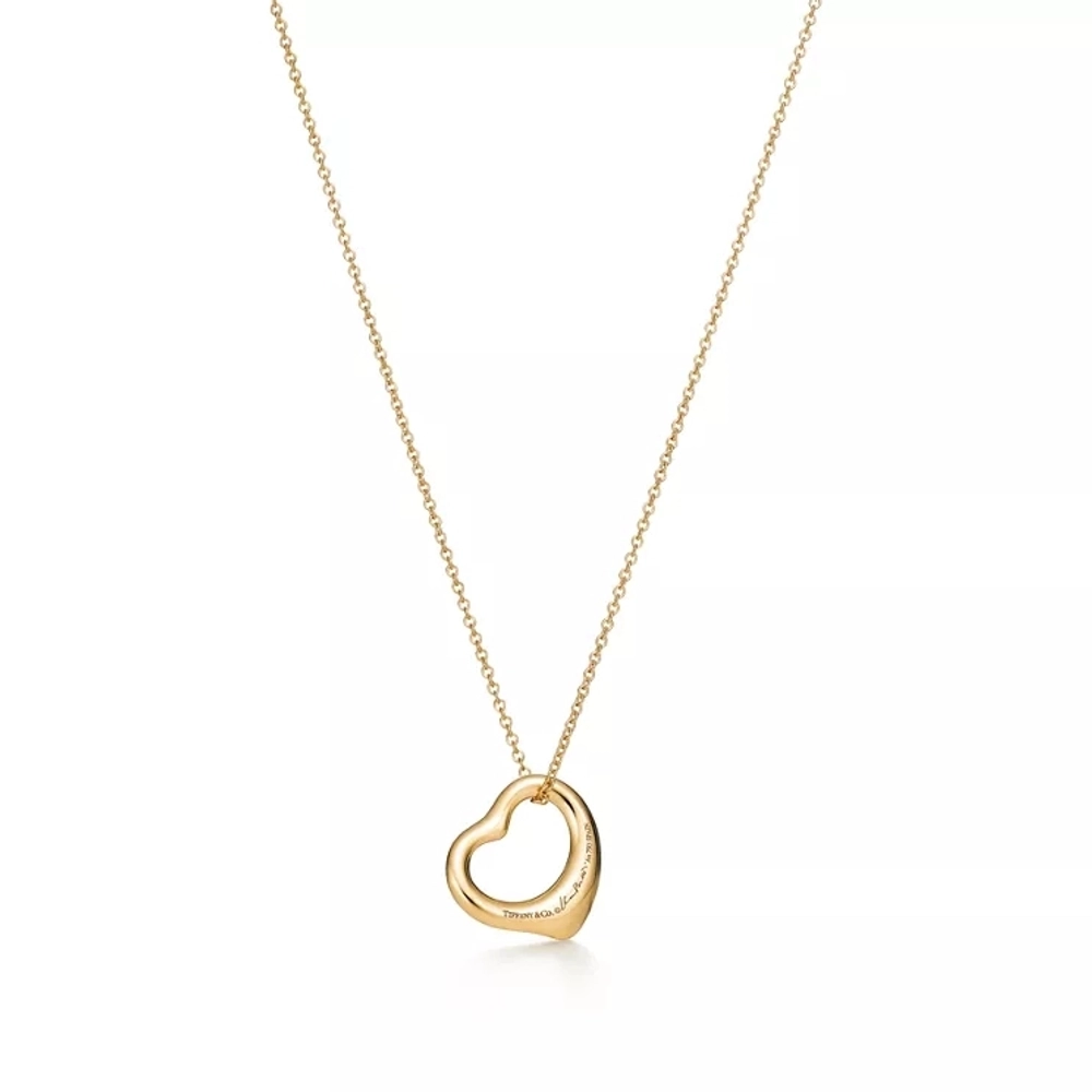 Подвеска из жёлтого золота 18k,Tiffany 💠Open heart 16mm