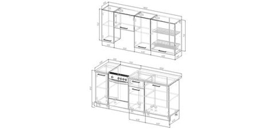 Кухонный гарнитур Вегас 1800 (38мм)