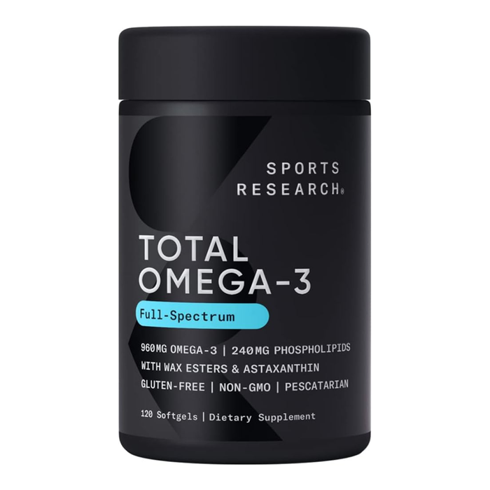 Total Omega  1100 мг, Комплекс Омега-3, Sports Research (120 капсул)