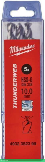 Сверло по металлу Milwaukee Thunderweb HSS-G 10x133мм 5шт (4932352399)