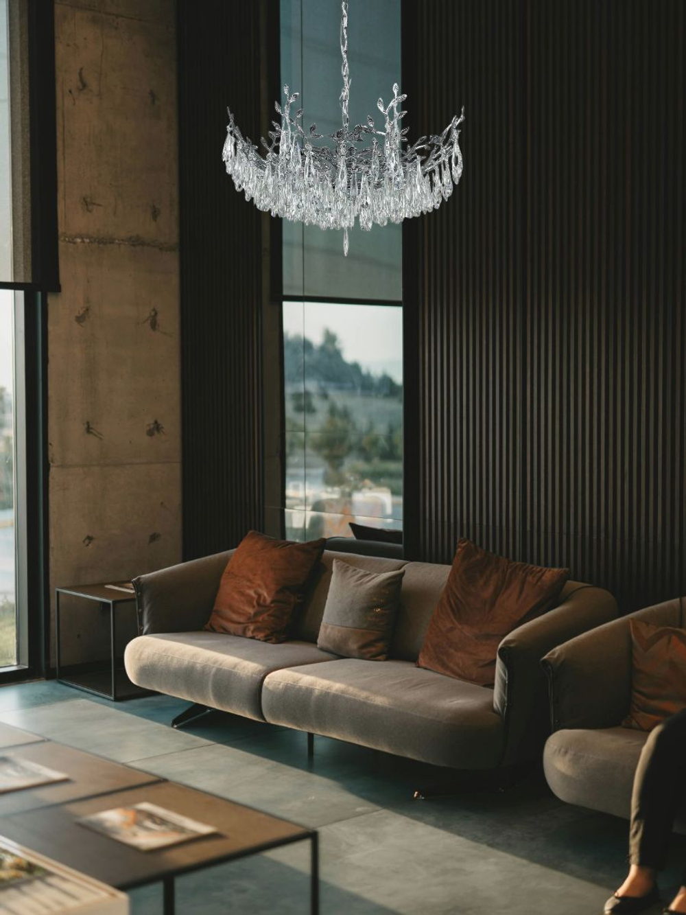 Люстра подвесная Lanbos Luxury, 10 ламп E14, до 25 кв м, серебро