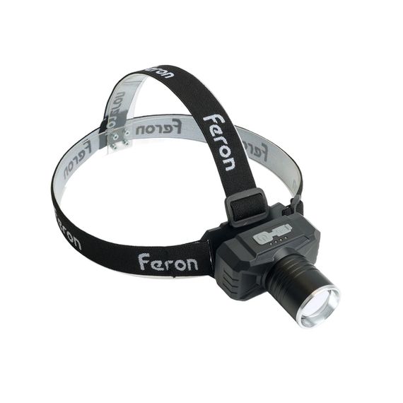 Фонарь налобный Feron TH2314 c аккумулятором 20W 2500mAh IP44 USB type-C Алюминий 51621