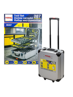 Набор инструментов 287пр. 1/4'',1/2''(6гр.)(4-30мм), в алюминиевом кейсе WMC TOOLS WMC-40287