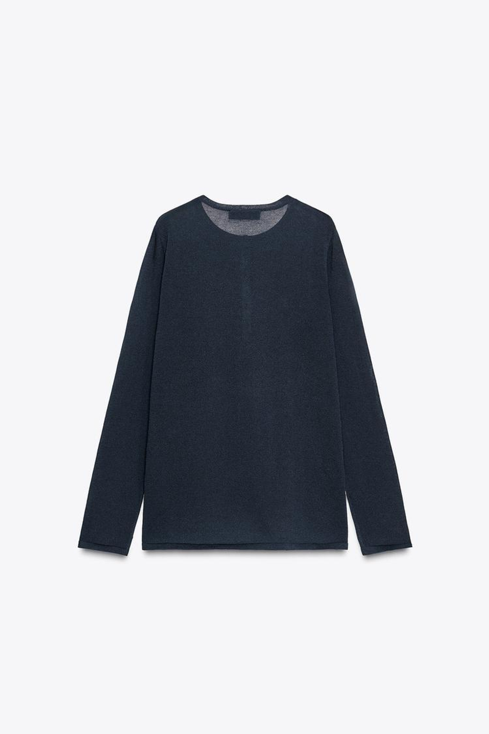 ZARA ОДНОТОННЫЙ ТРИКОТАЖНЫЙ ДЖЕМПЕР, МОРСКОЙ СИНИЙ