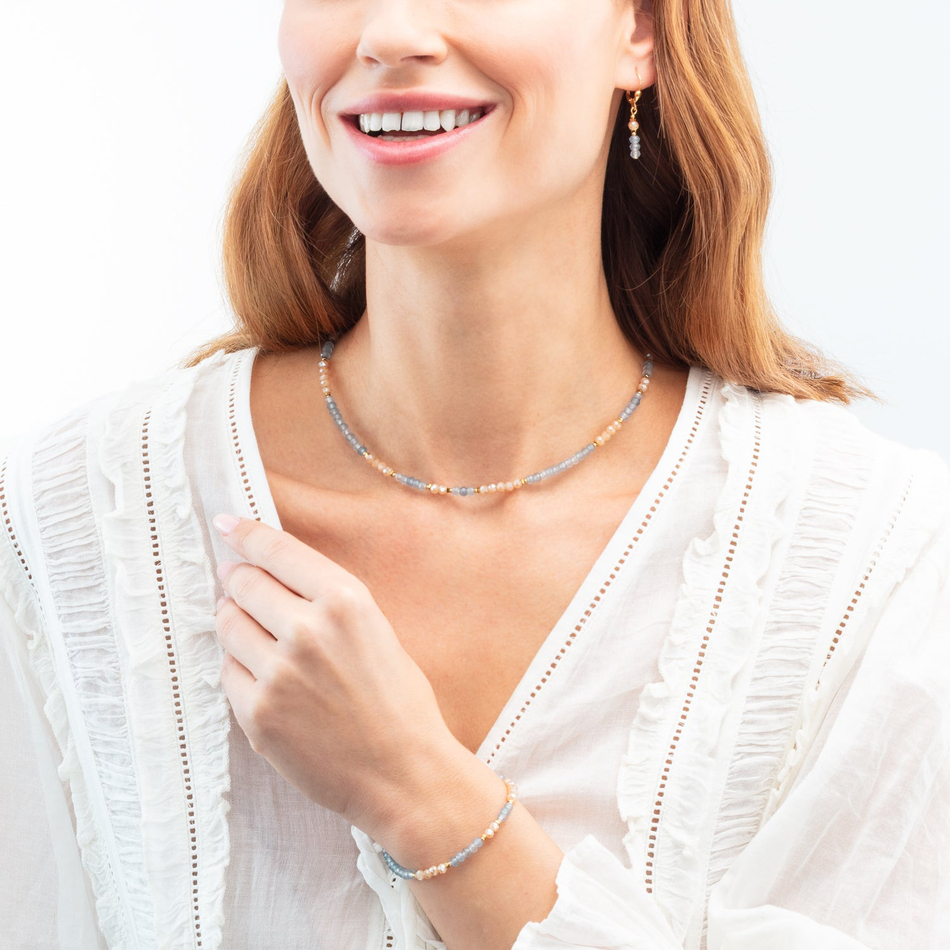 Серьги Coeur de Lion Light Blue-Beige 2043/20-0738