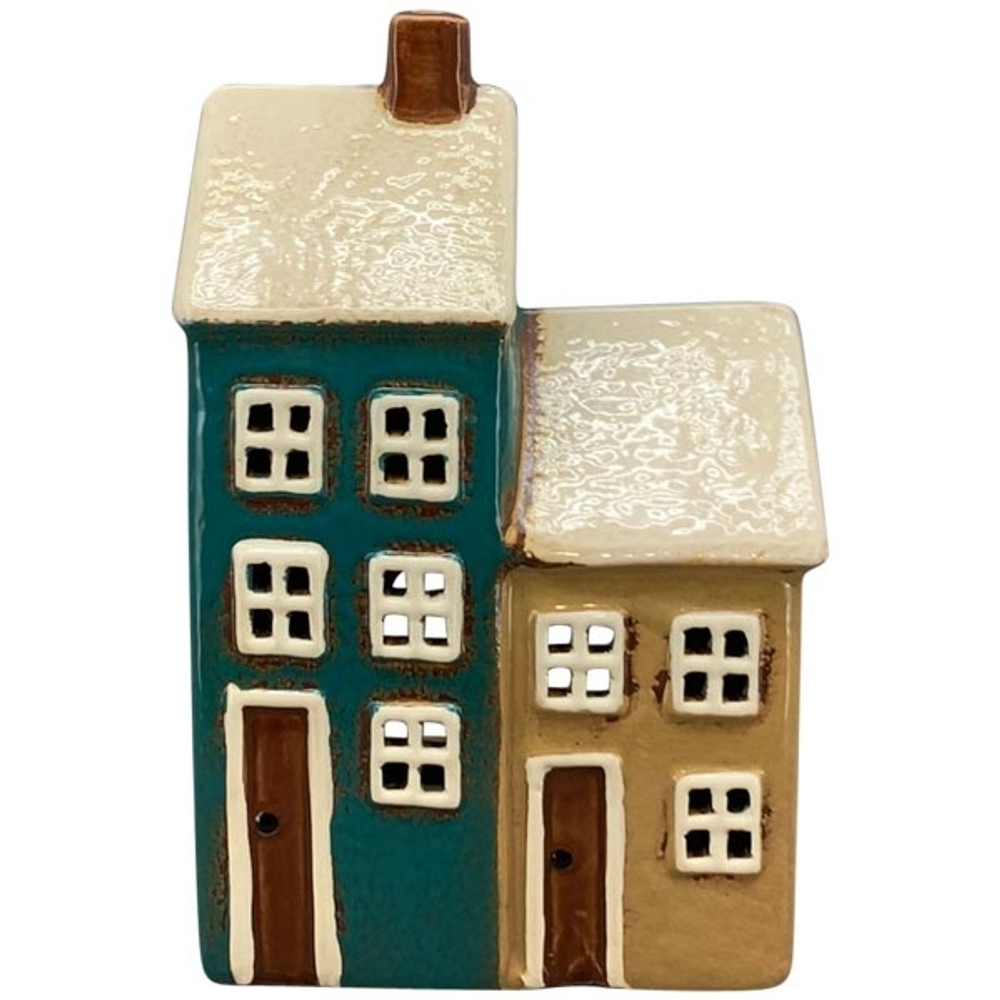 Подсвечник "Два домика" 11,5x7x18см