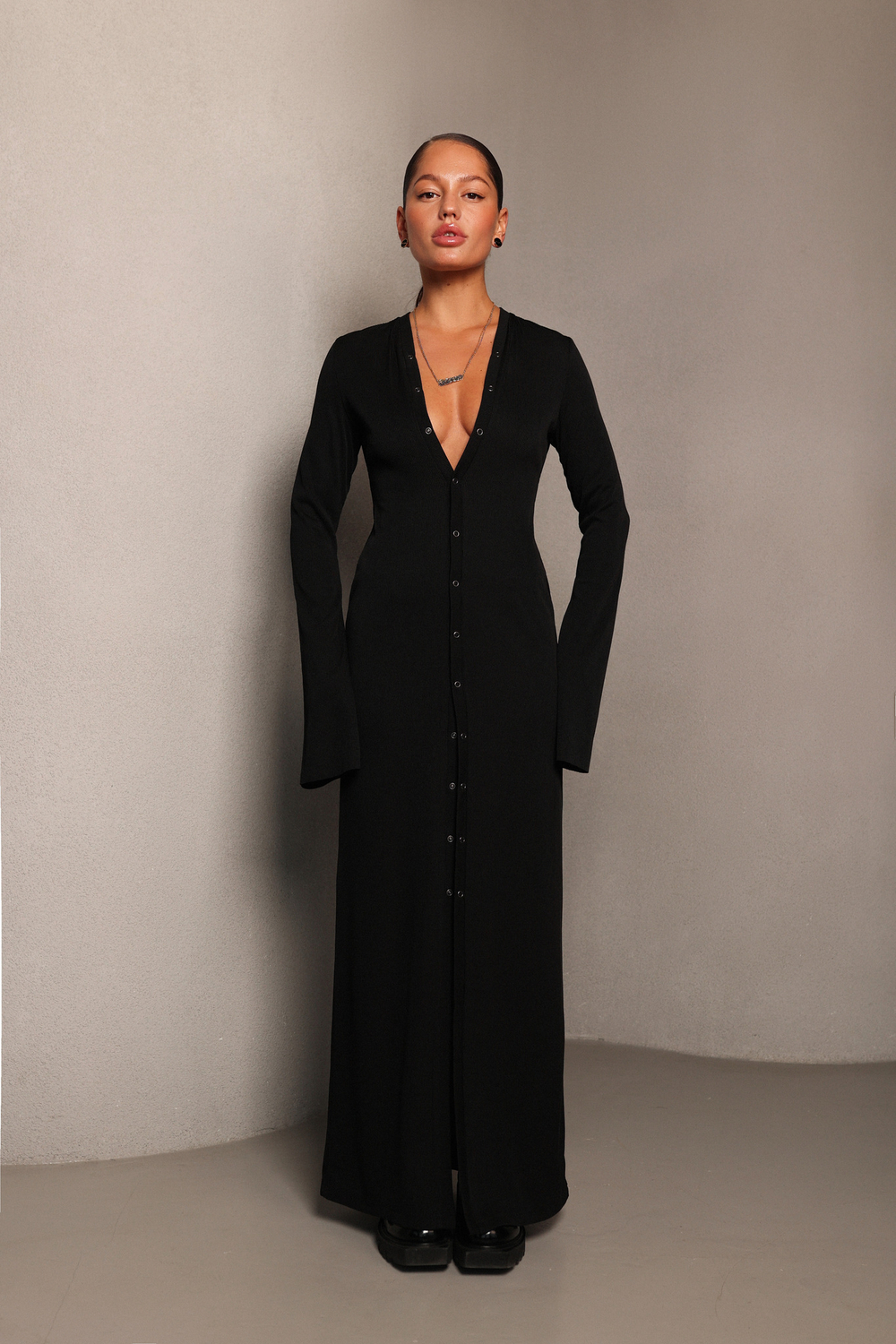 Платье-кардиган на кнопках