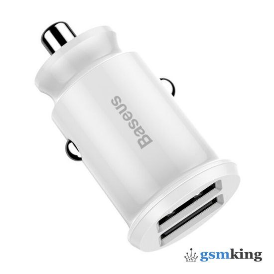 Baseus Grain Car Charger White CCALL-ML02